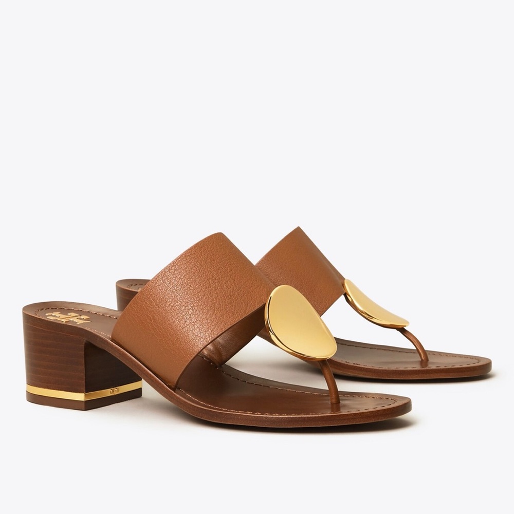 TORY BURCH PATOS DISK MID-HEEL SANDAL